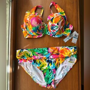 BNWT Into The Bleu Floral Two Piece Bikini